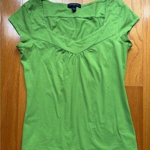 Banana Republic Bright Green Scoop-Neck Cap Sleeve Top